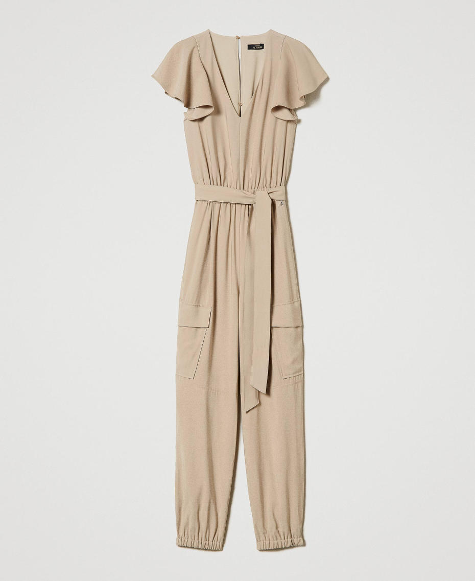 Cargo jumpsuit with belt Black Woman 241AT2113-0S