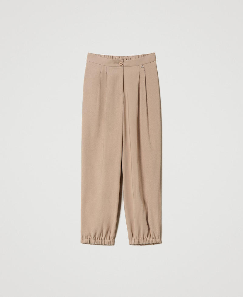 Joggers with pleats “Medal Bronze” Brown Woman 241AT2114-0S