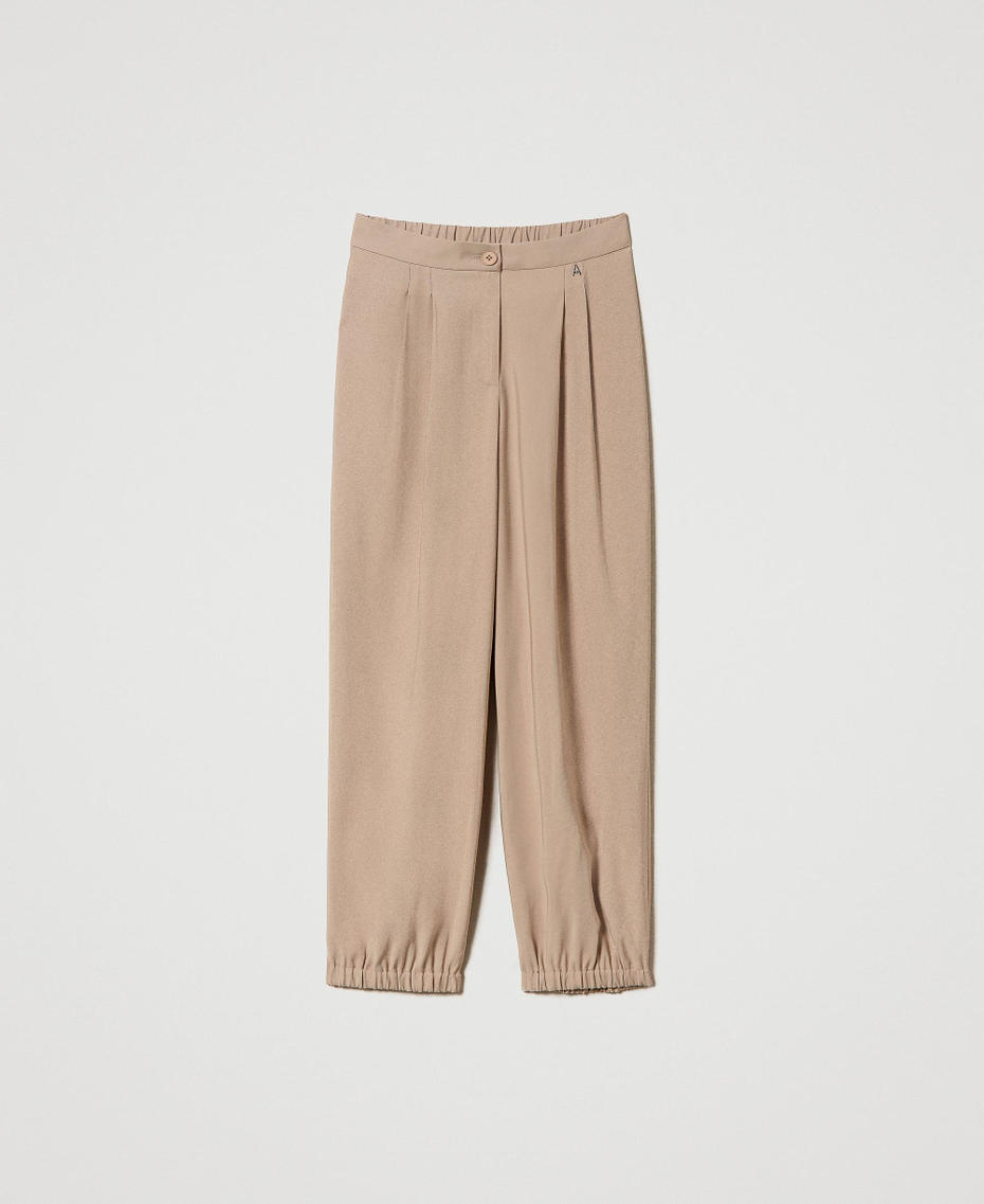 Joggers with pleats “Medal Bronze” Brown Woman 241AT2114-0S