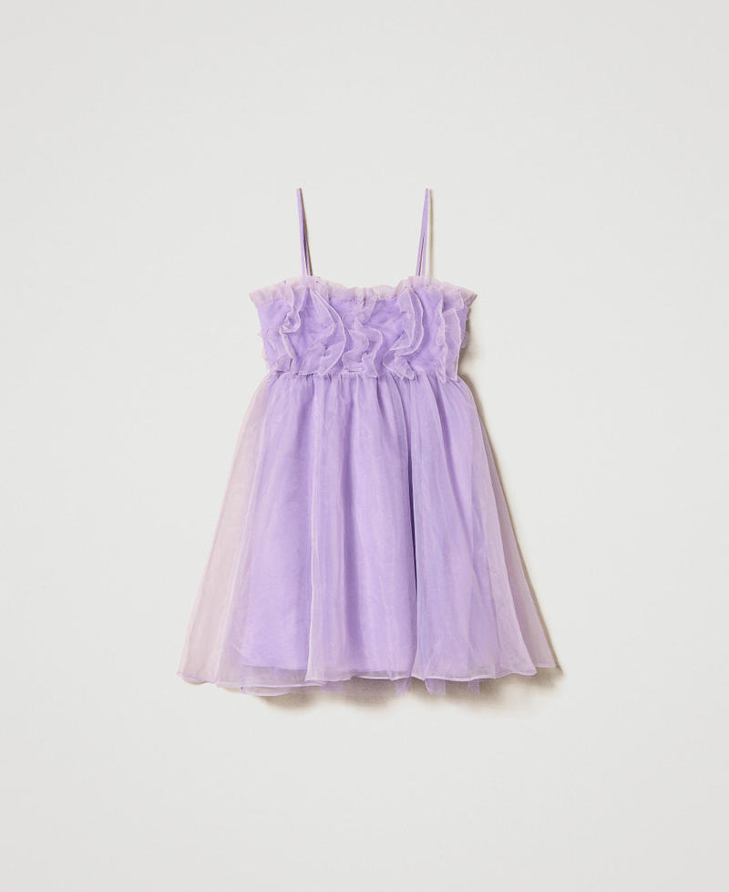 Robe courte en organza avec volants