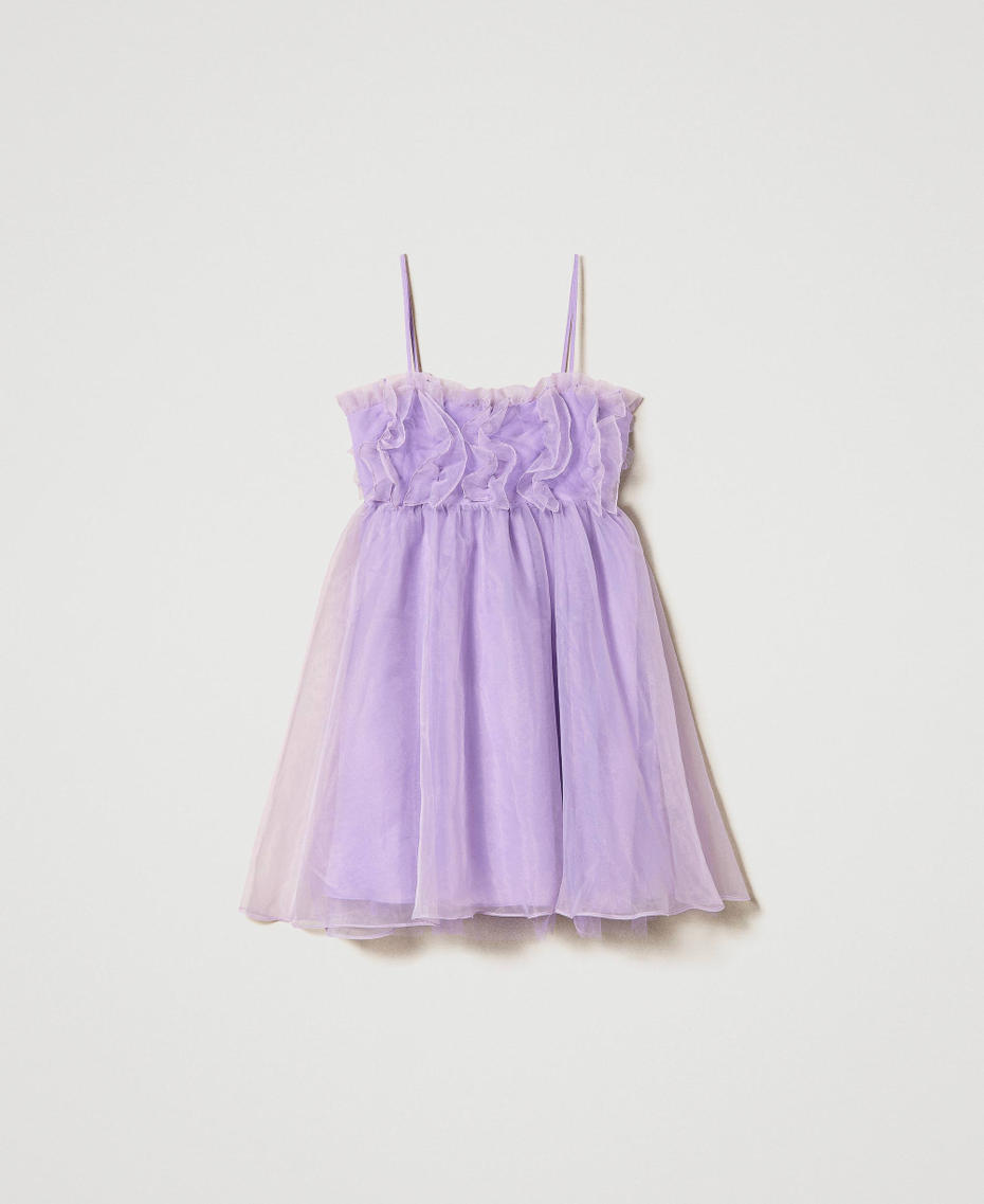 Robe courte en organza avec volants