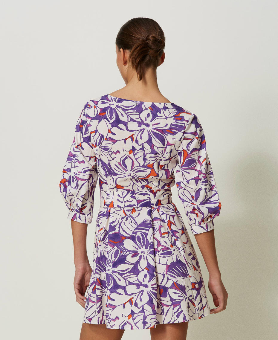 Kurzes Kleid aus bedrucktem Popeline
