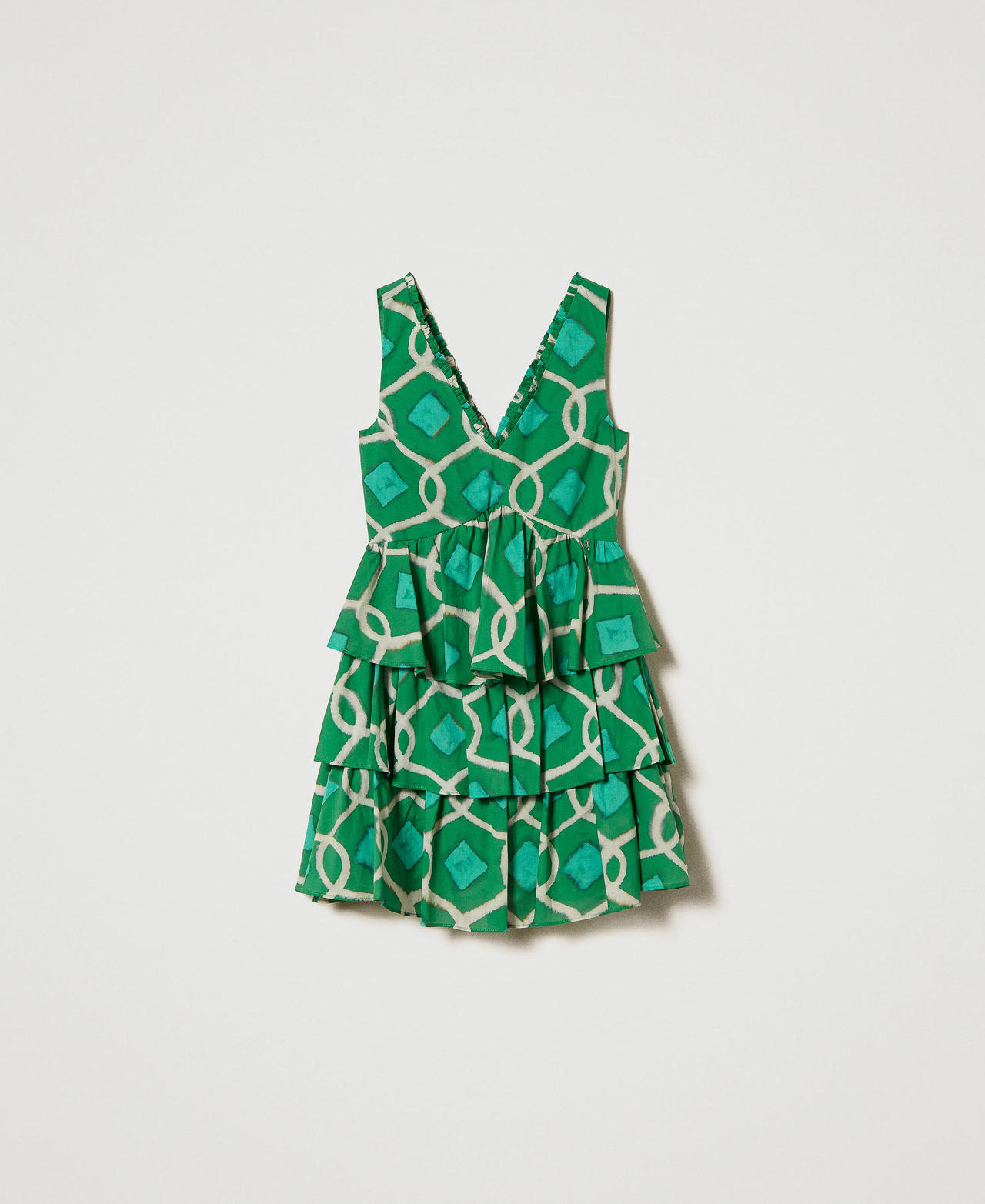 Short printed muslin dress