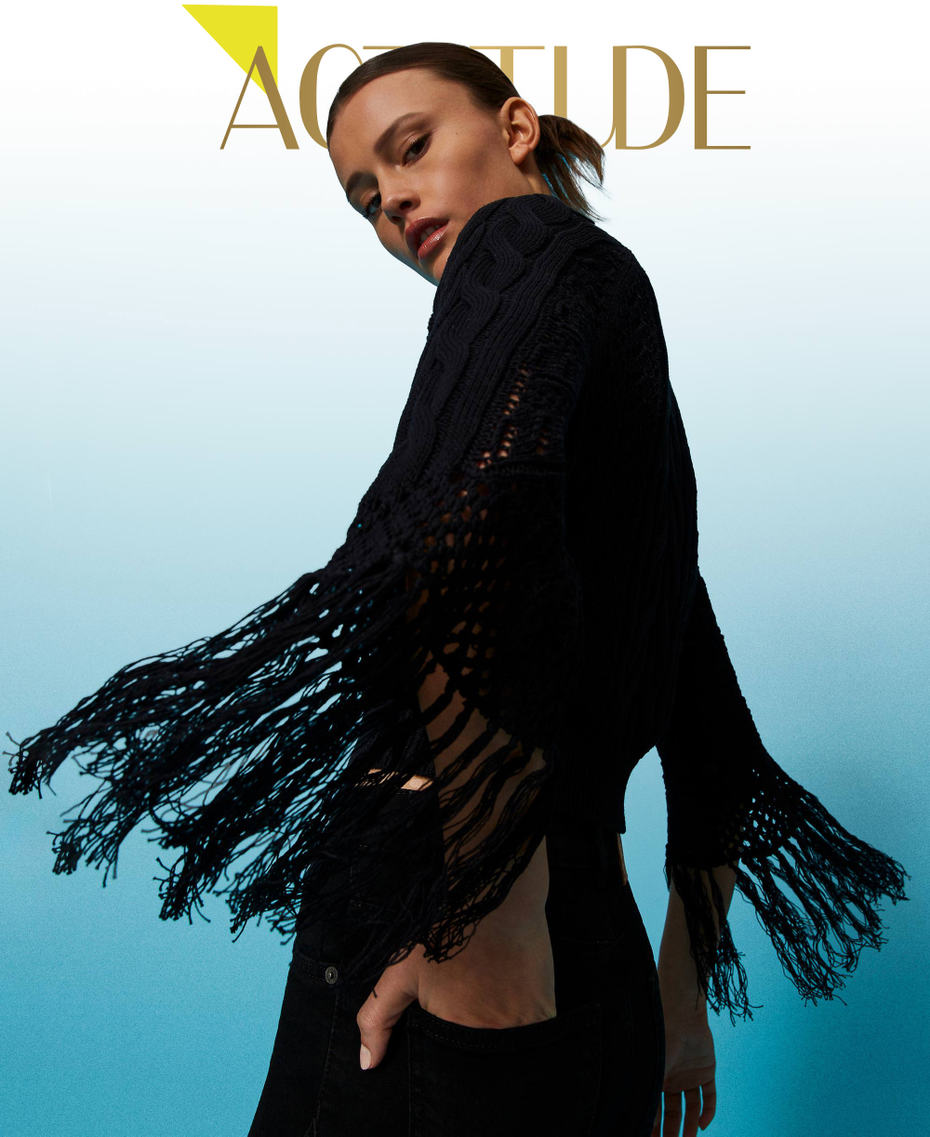 Cardigan en maille avec franges
