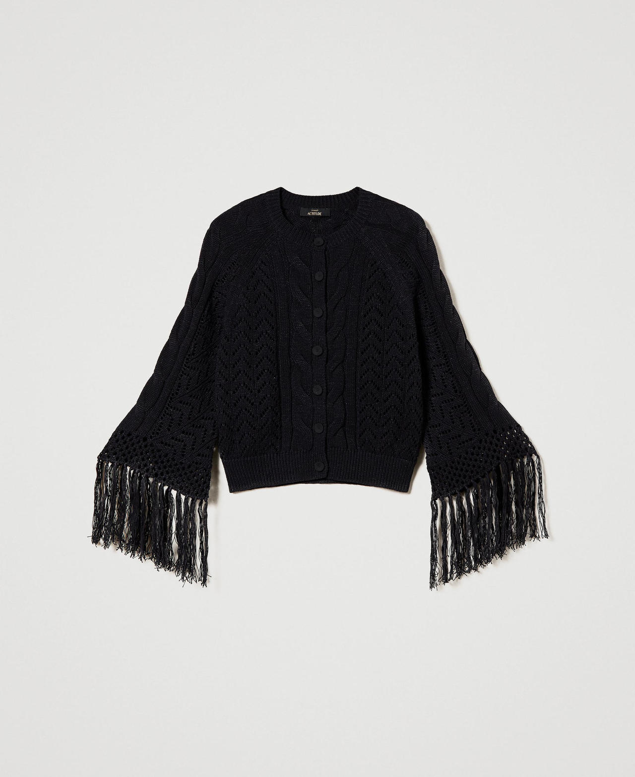 Cardigan en maille avec franges