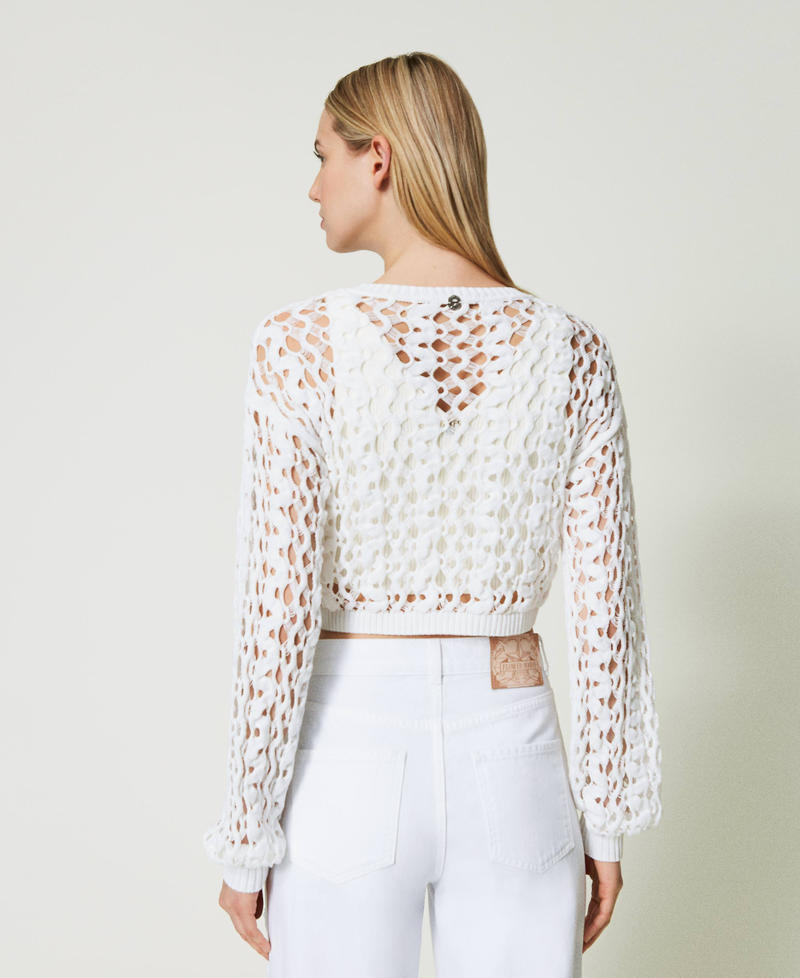 Lace-like openwork jumper