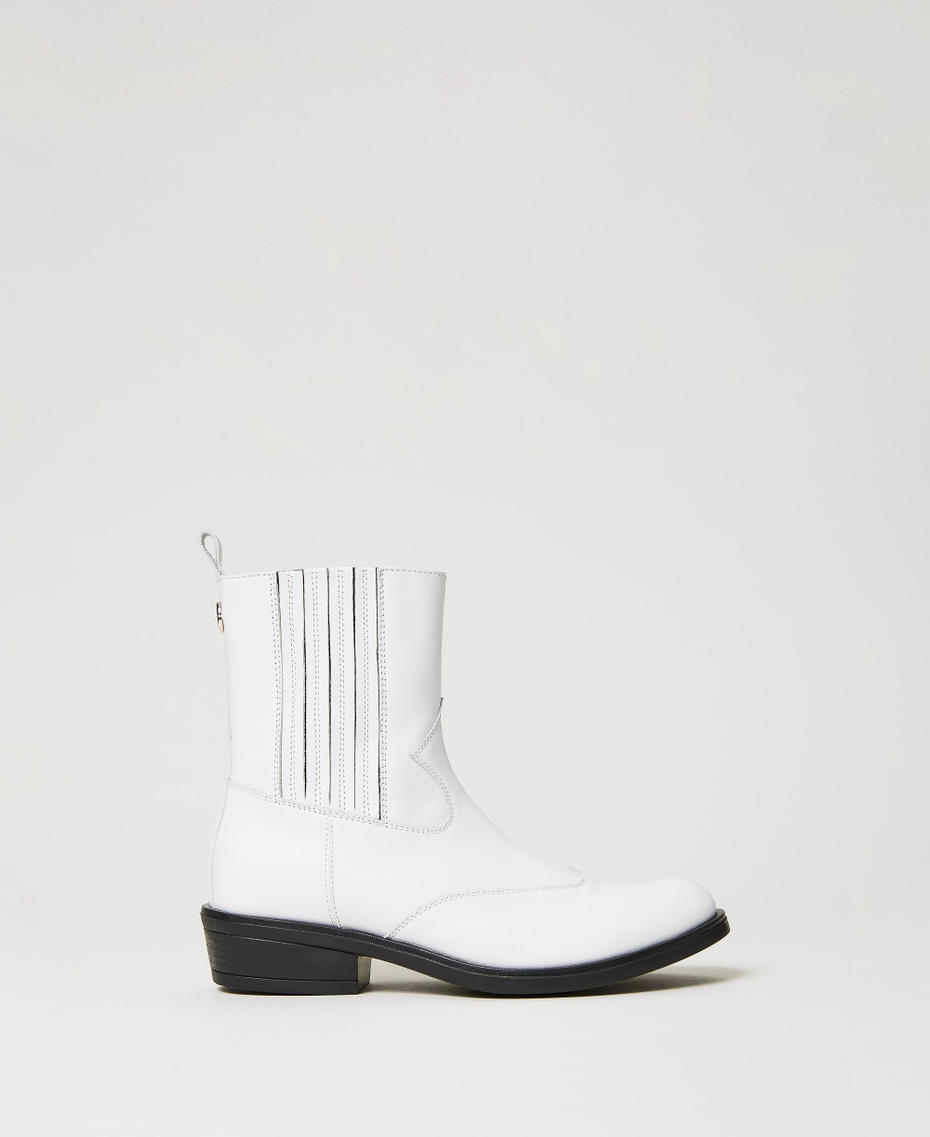 Leather cow boots