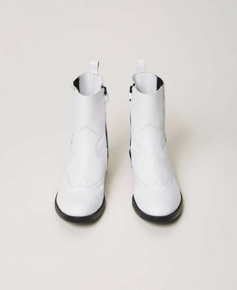 Botas cow boots de piel Blanco "Lucent White" Niña 241GCJ030-04