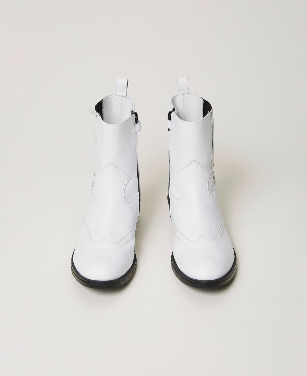 Bottes santiags en cuir Blanc &laquo;&thinsp;Lucent White&thinsp;&raquo; Fille 241GCJ030_11271_04