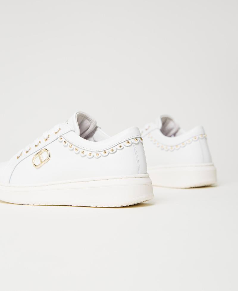 Baskets en cuir avec Oval T