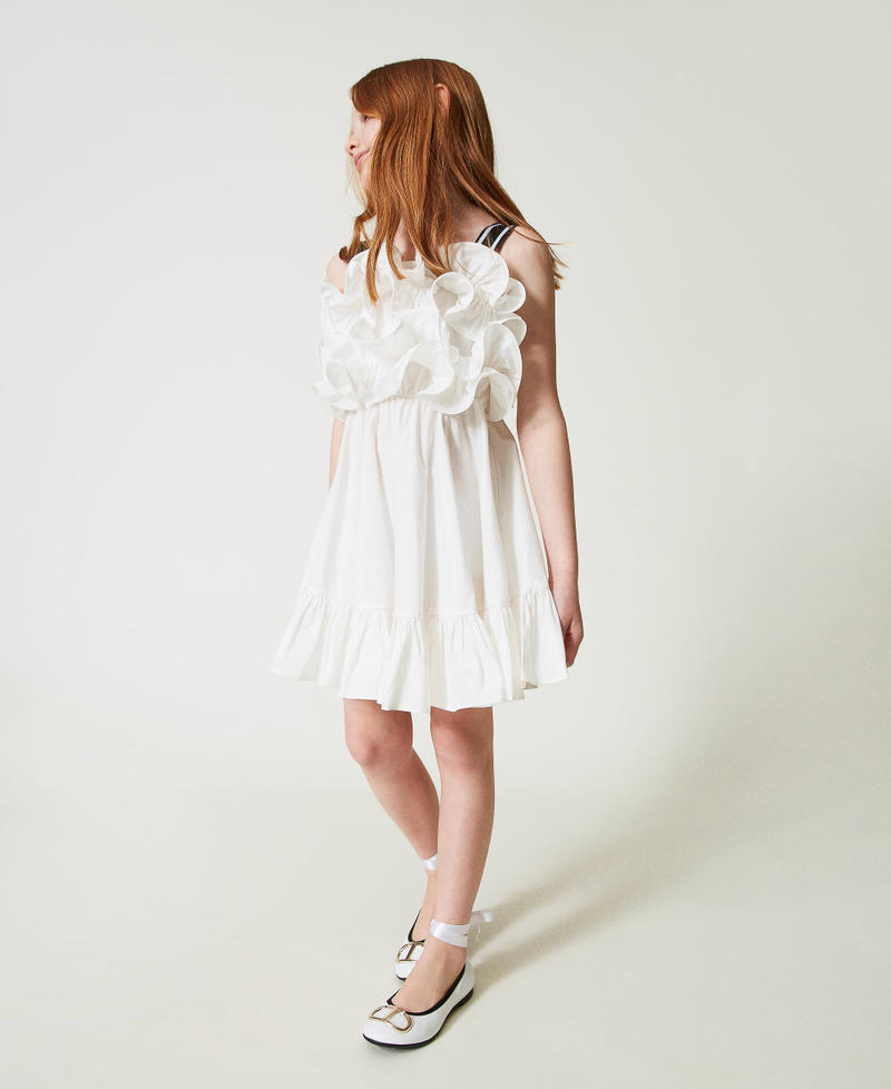 Lederballerina mit B&auml;ndern und Oval T Lucent White M&auml;dchen 241GCJ070_11271_S0