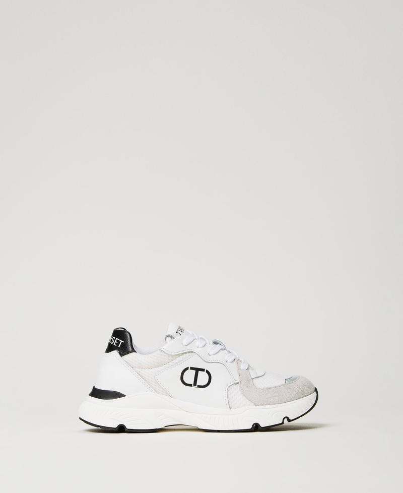 Sneakers running con Oval T Bianco "Lucent White" Bambina 241GCJ092-01