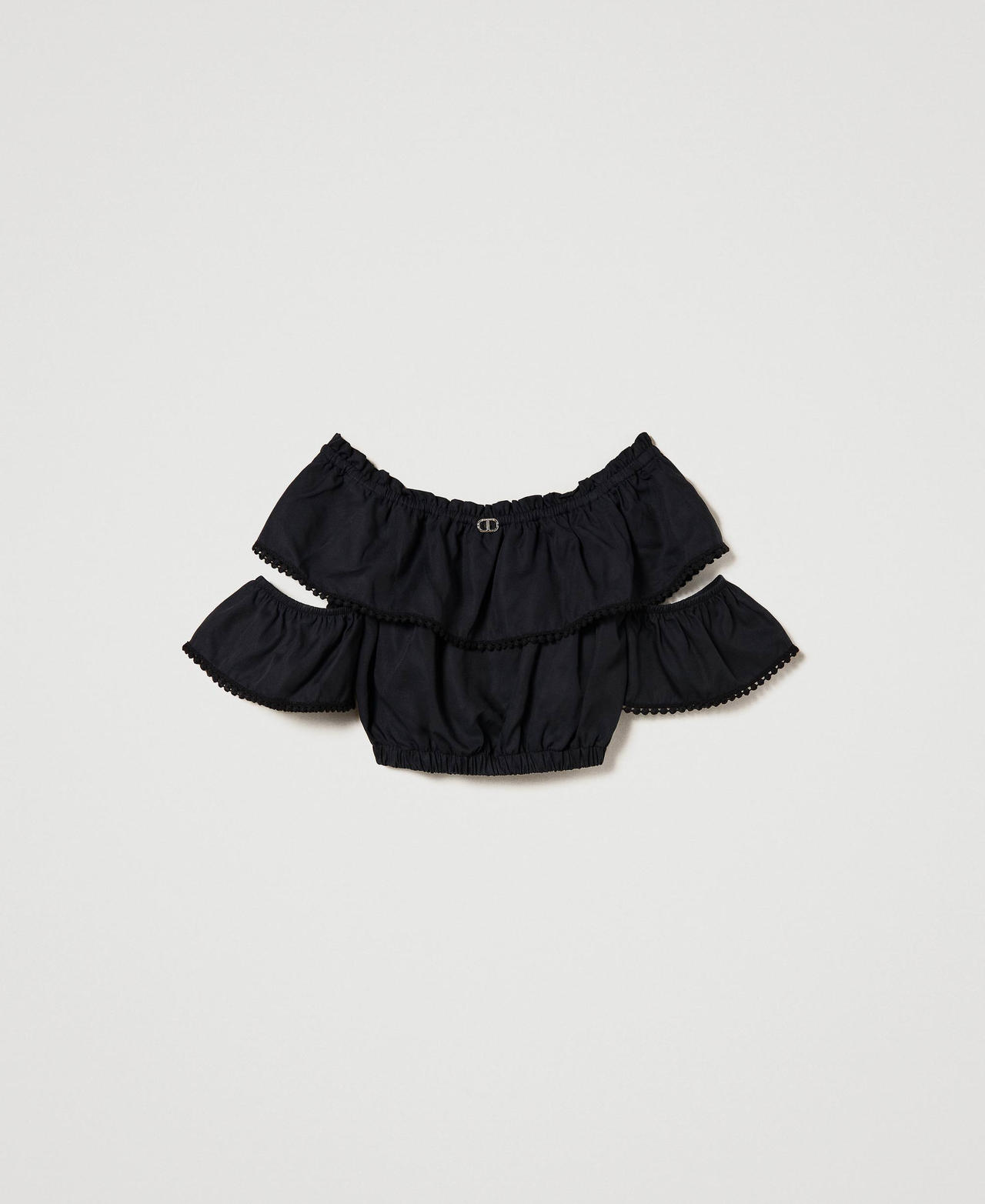 Blouse cropped avec volant