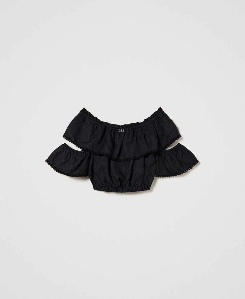 Blouse cropped avec volant