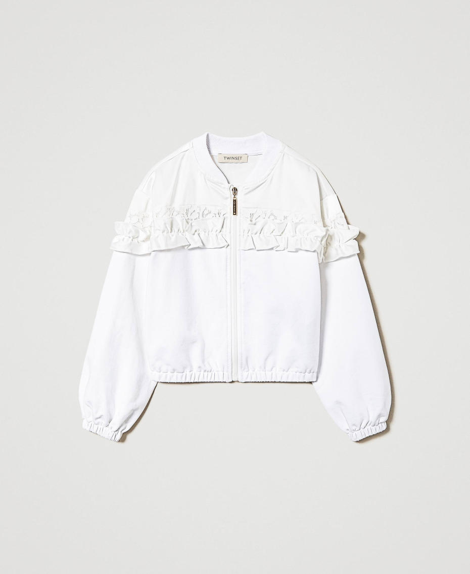 Sweat-shirt avec volants et dentelle