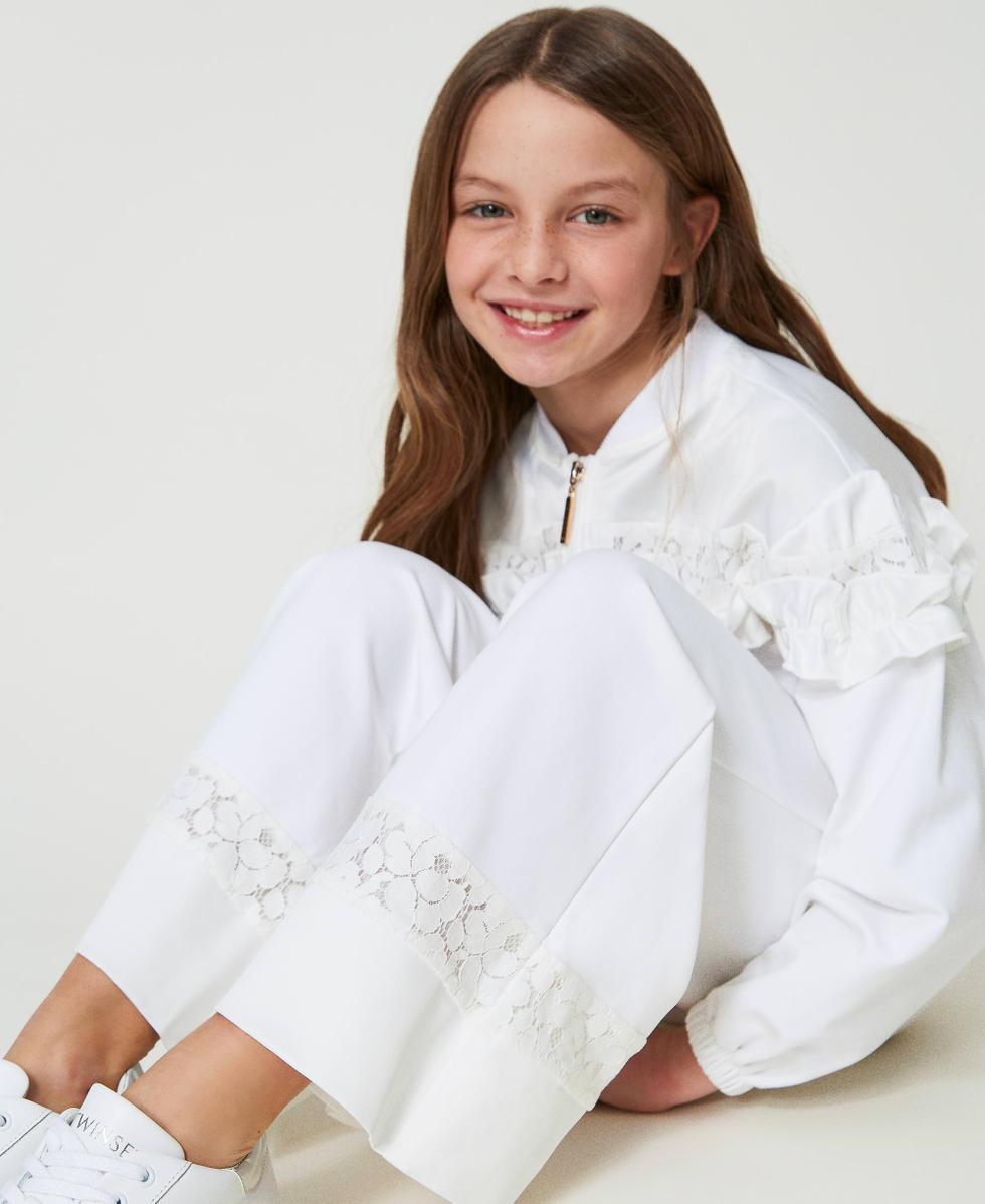 Pantalon palazzo con encaje Nina Blanco TWINSET Milano