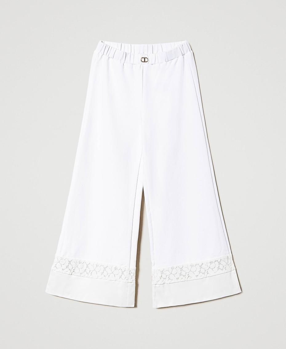 Lace palazzo trousers "Lucent White" Girl 241GJ2031_11271_S0