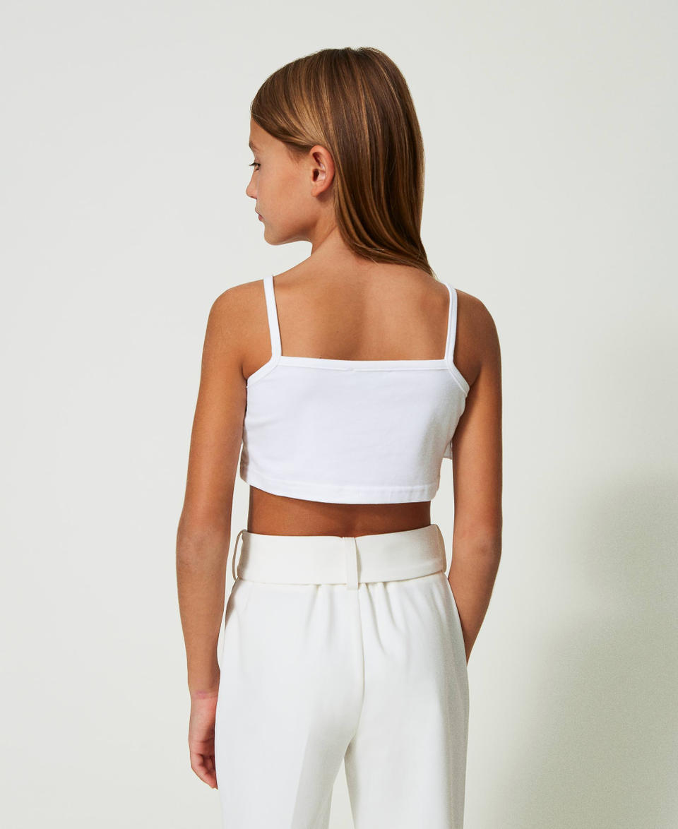 Top with poplin ruffles "Lucent White" Girl 241GJ2040_11271_03