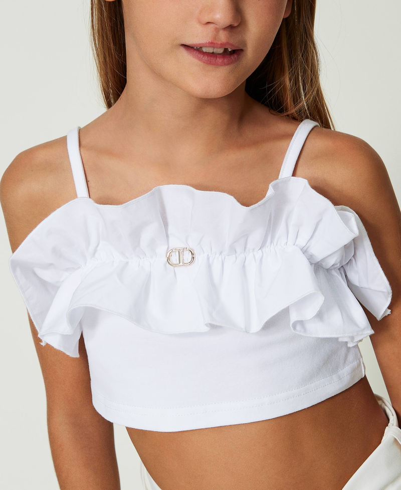 Top with poplin ruffles "Lucent White" Girl 241GJ2040_11271_04