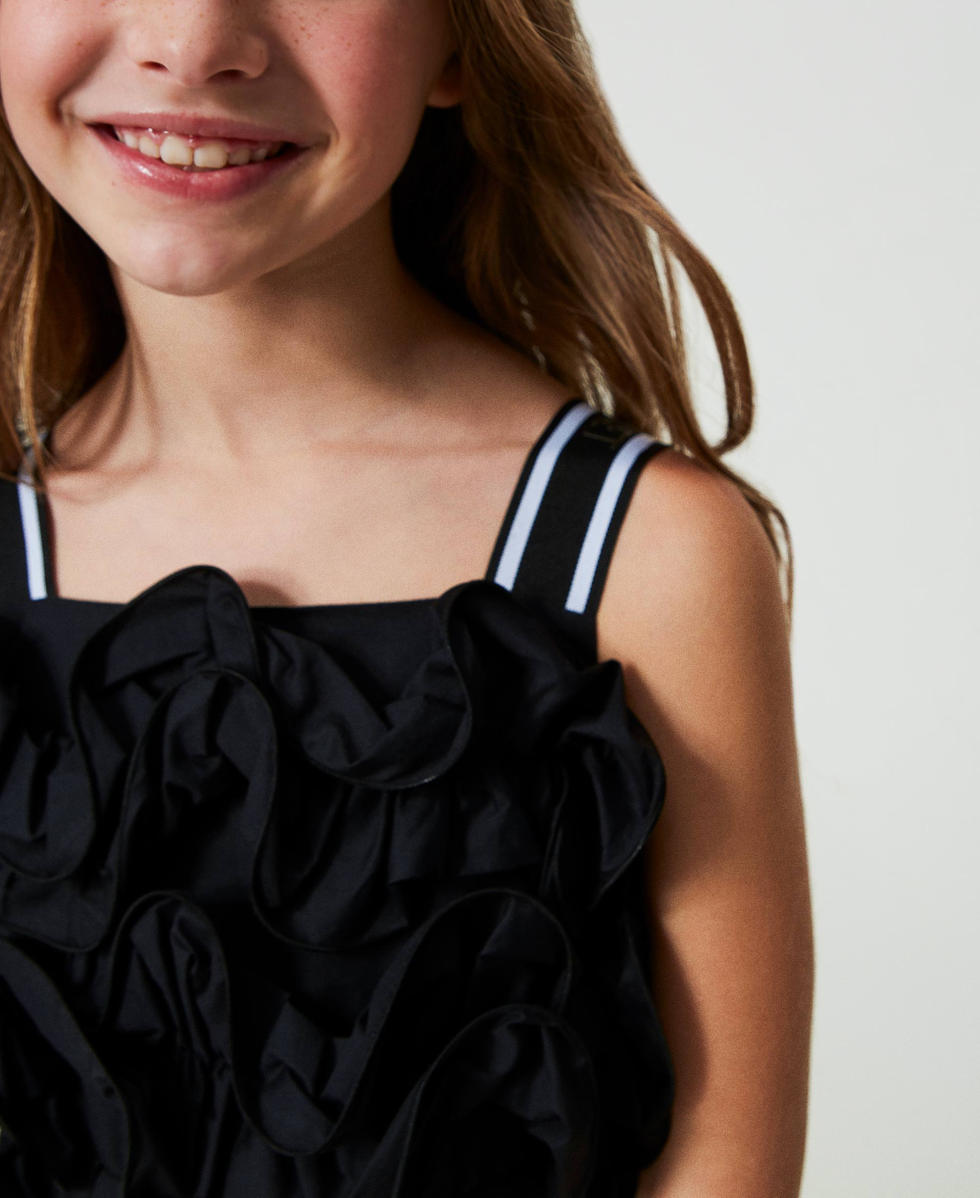 Short dress with ruffles and flounce Girl, Black | TWINSET