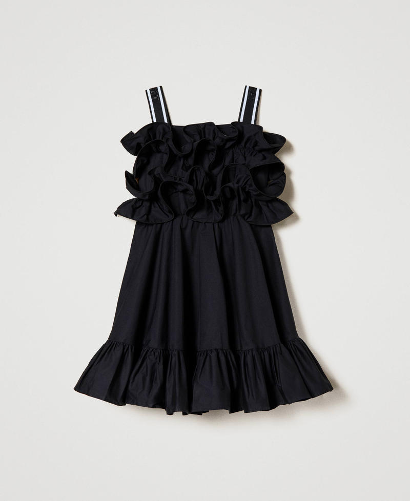 Short dress with ruffles and flounce Black Girl 241GJ2120_00006_S0