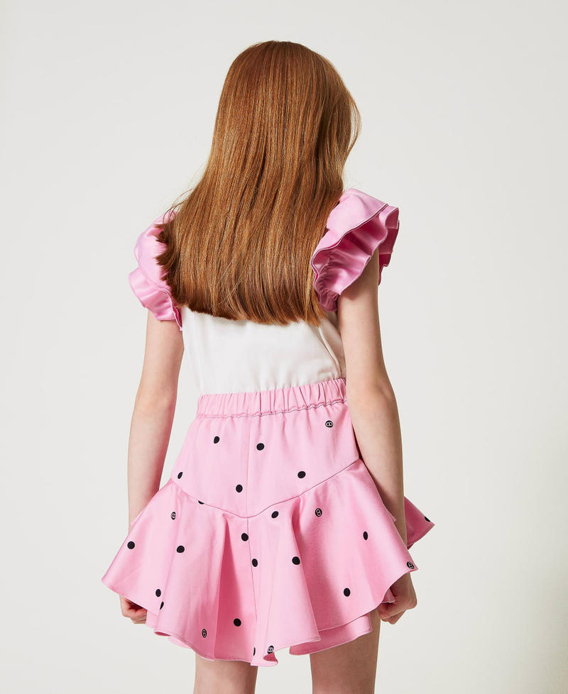 Polka-dot shorts with flounces “Bonbon” Pink / Black Polka Dot Print Girl 241GJ2132-03