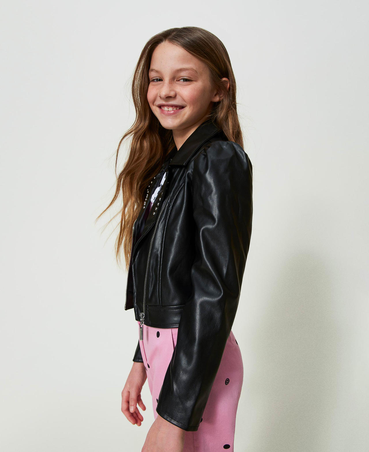 Blouson perfecto effet cuir avec clous