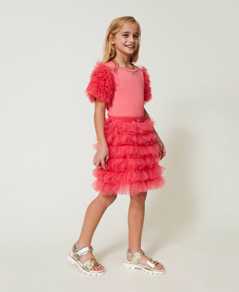 Short flounced tulle skirt