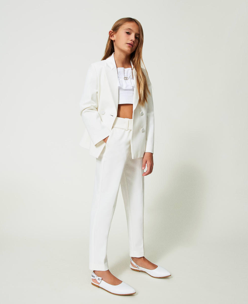 Pantaloni a sigaretta in cr&ecirc;pe