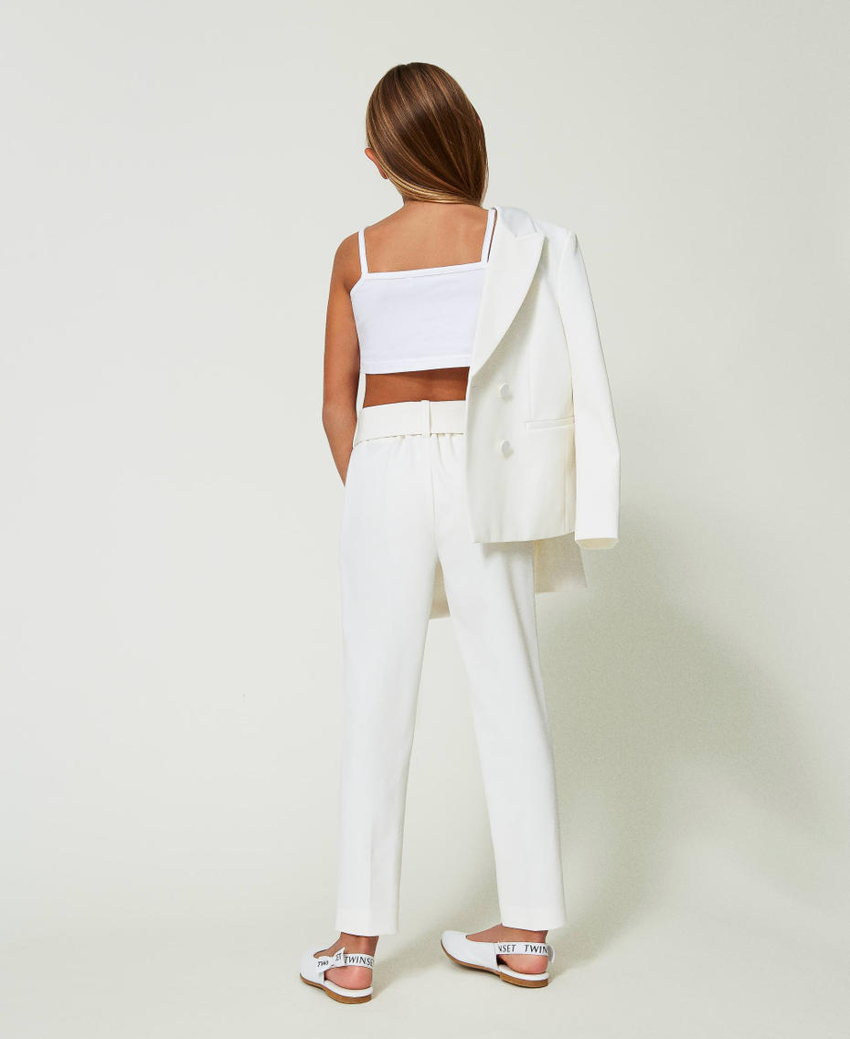 Pantalon cigarette en crêpe
