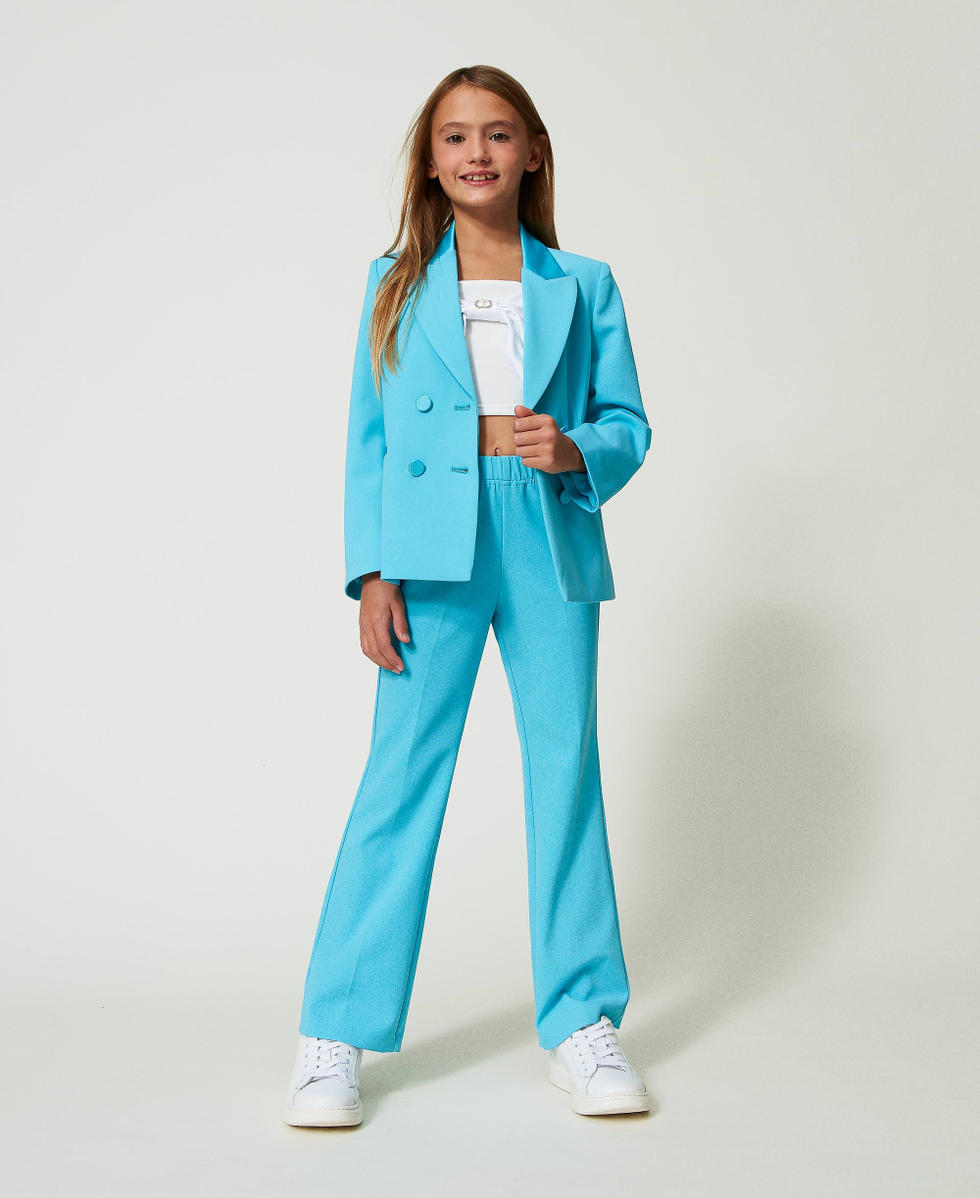 Giacca blazer in crepe Bambina Blu TWINSET Milano
