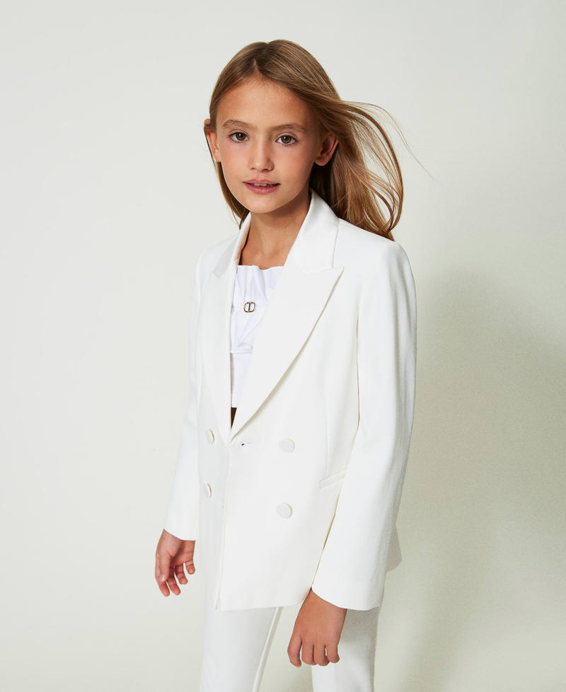 Blazer aus Krepp Lucent White M&auml;dchen 241GJ2183_11271_01