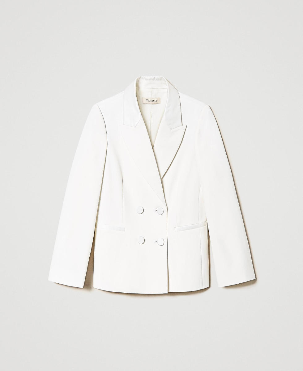 Giacca blazer in cr&ecirc;pe Bianco "Lucent White" Bambina 241GJ2183_11271_S0
