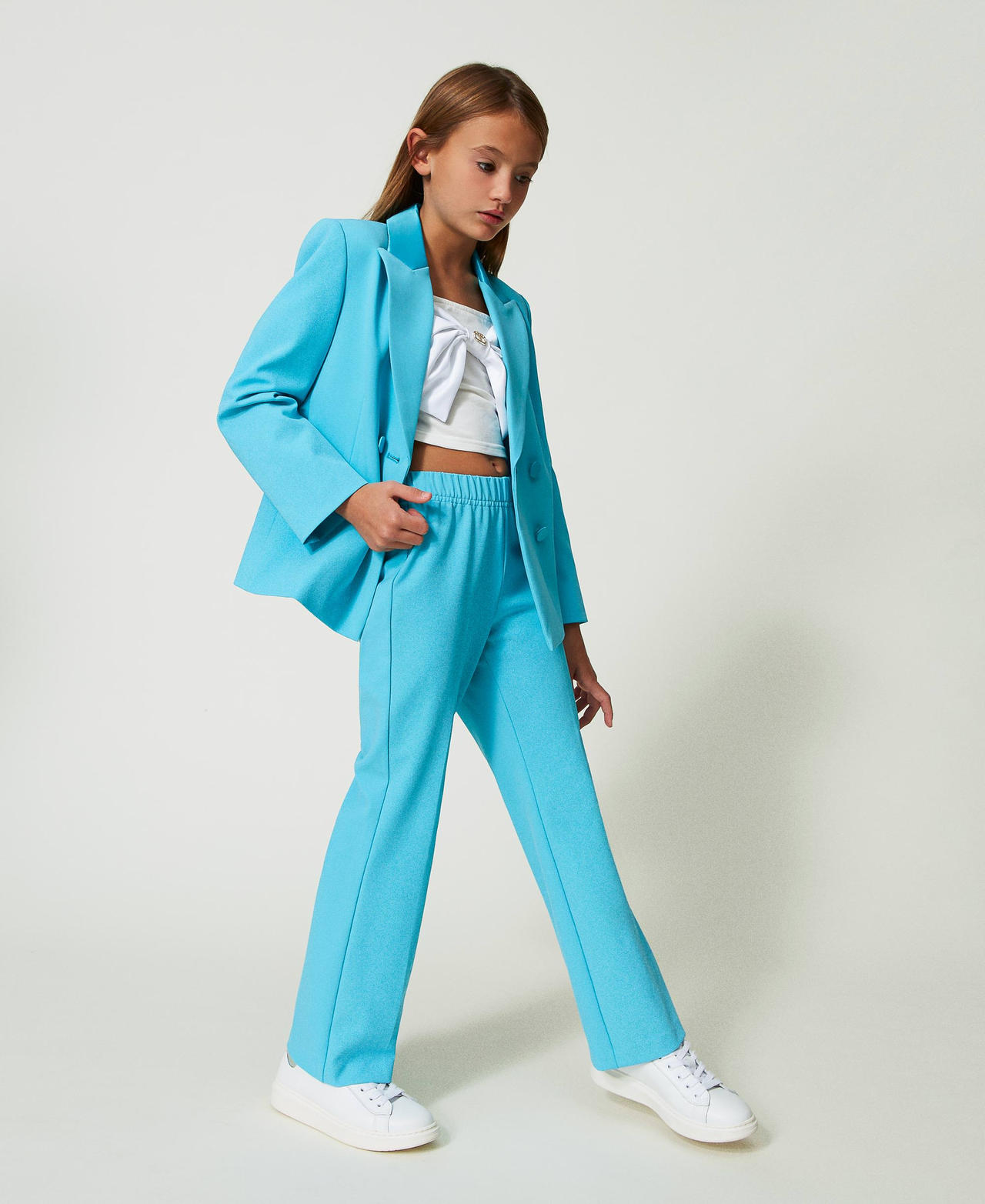 Please Jeans Flare in denim blu da bambina PH34012G78 main image 1