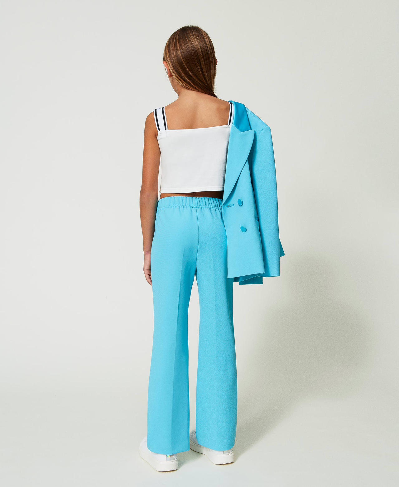 Crêpe flared trousers