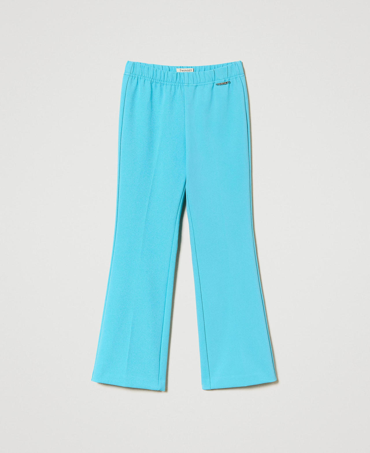 Crêpe flared trousers