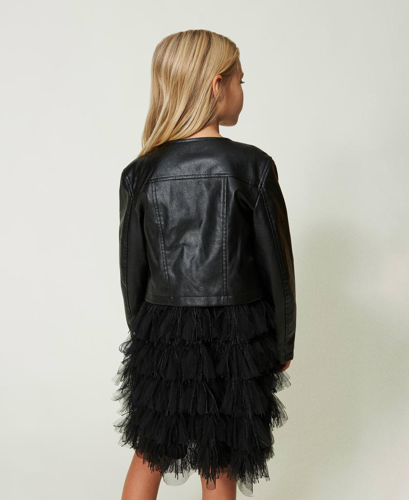 Leather-like jacket Black Girl 241GJ2190-03