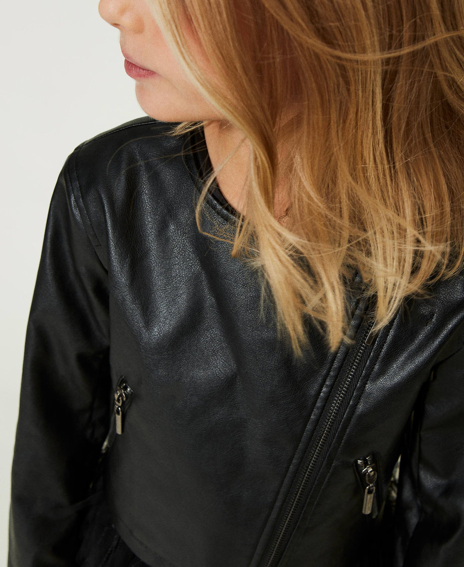 Leather-like jacket Black Girl 241GJ2190-04