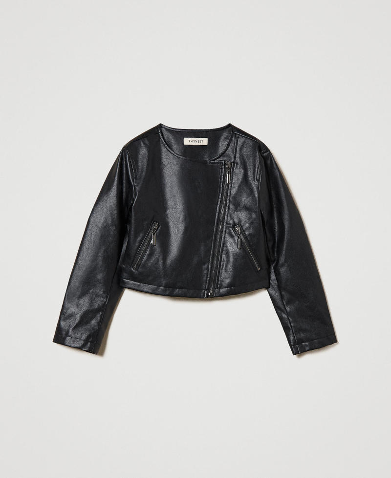 Leather-like jacket Black Girl 241GJ2190-0S