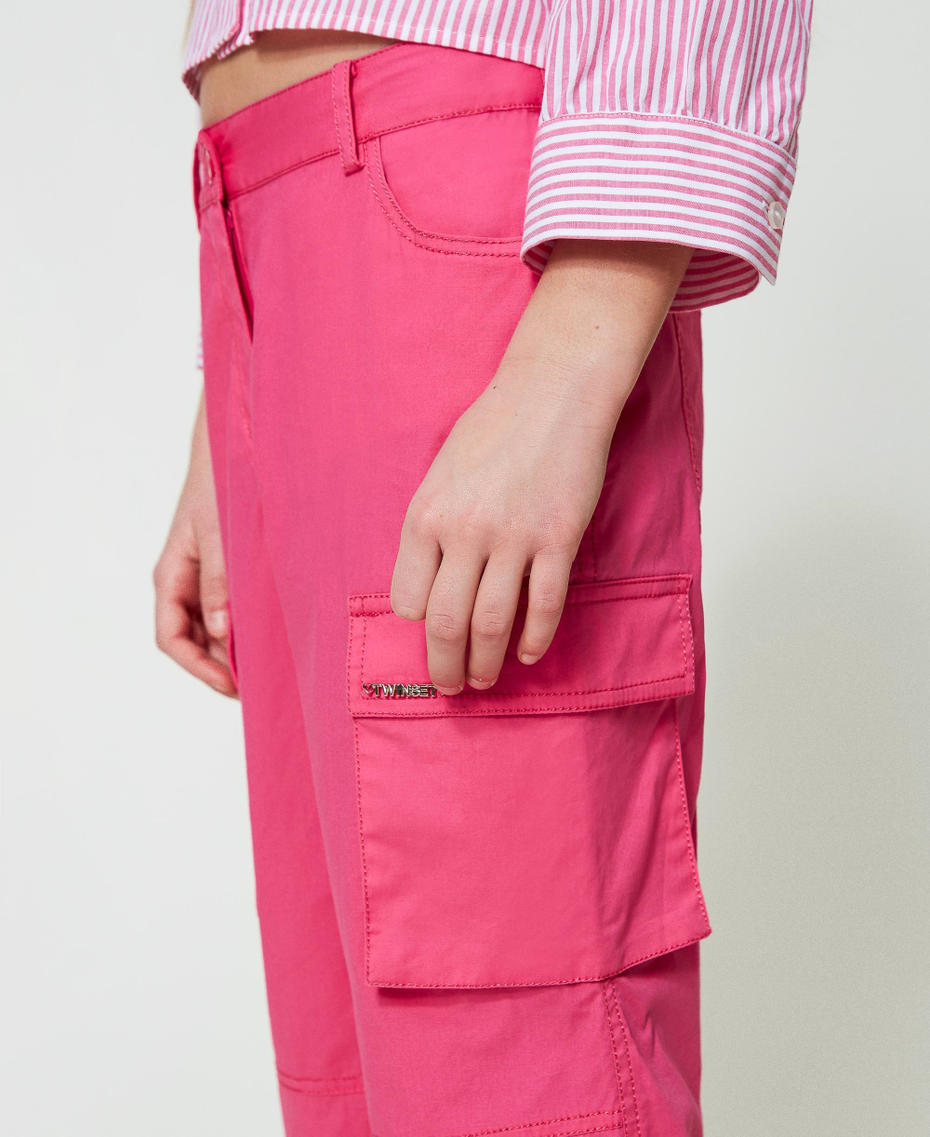 Pantalon cargo en popeline
