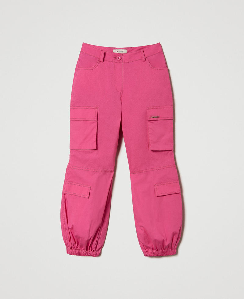 Pantaloni cargo in popeline Rosa "Fucsia Purple" Bambina 241GJ2204-0S