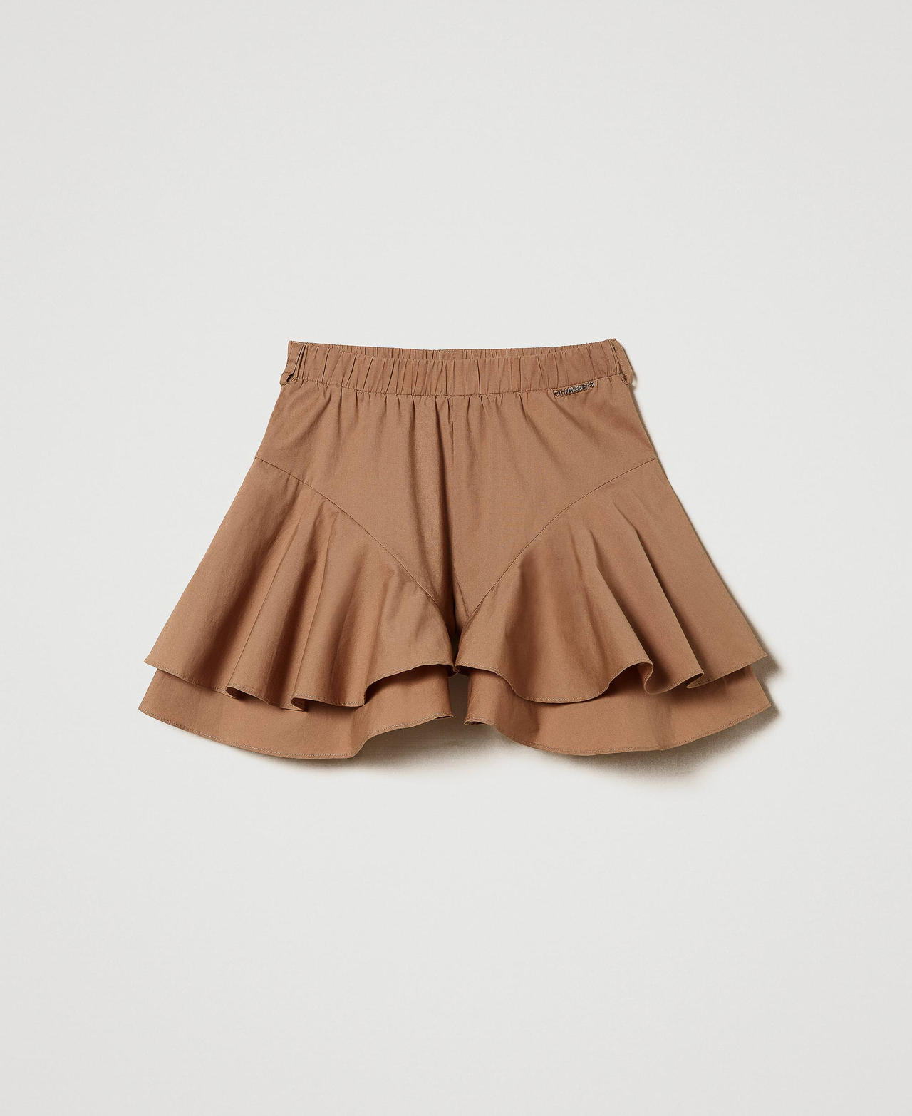 Short en popeline avec volants