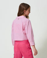 Striped poplin shirt Purple Fuchsia / “Lucent White” Stripe Girl 241GJ2210_11288_03