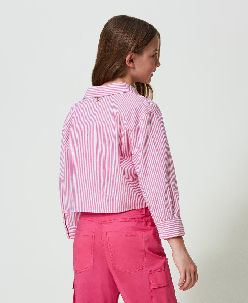 Striped poplin shirt Purple Fuchsia / “Lucent White” Stripe Girl 241GJ2210-03