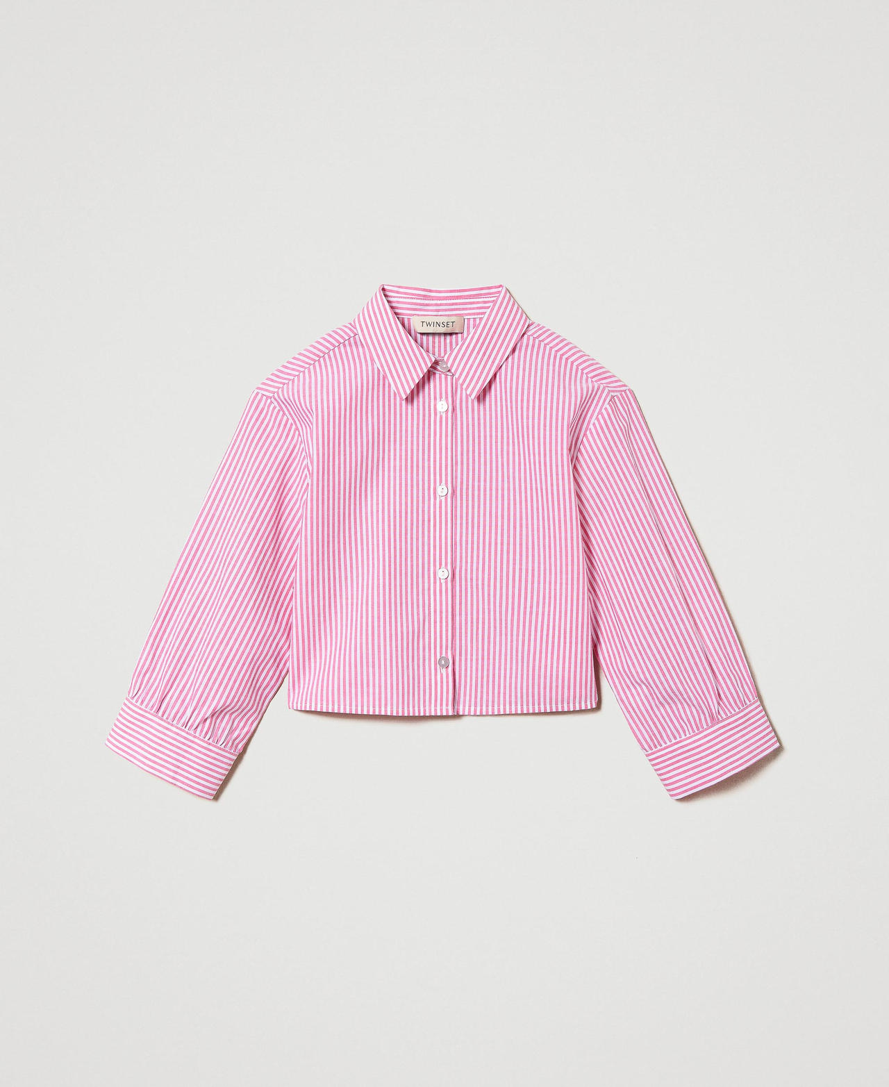 Striped poplin shirt Purple Fuchsia / “Lucent White” Stripe Girl 241GJ2210-0S