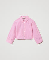 Striped poplin shirt Purple Fuchsia / “Lucent White” Stripe Girl 241GJ2210_11288_S0