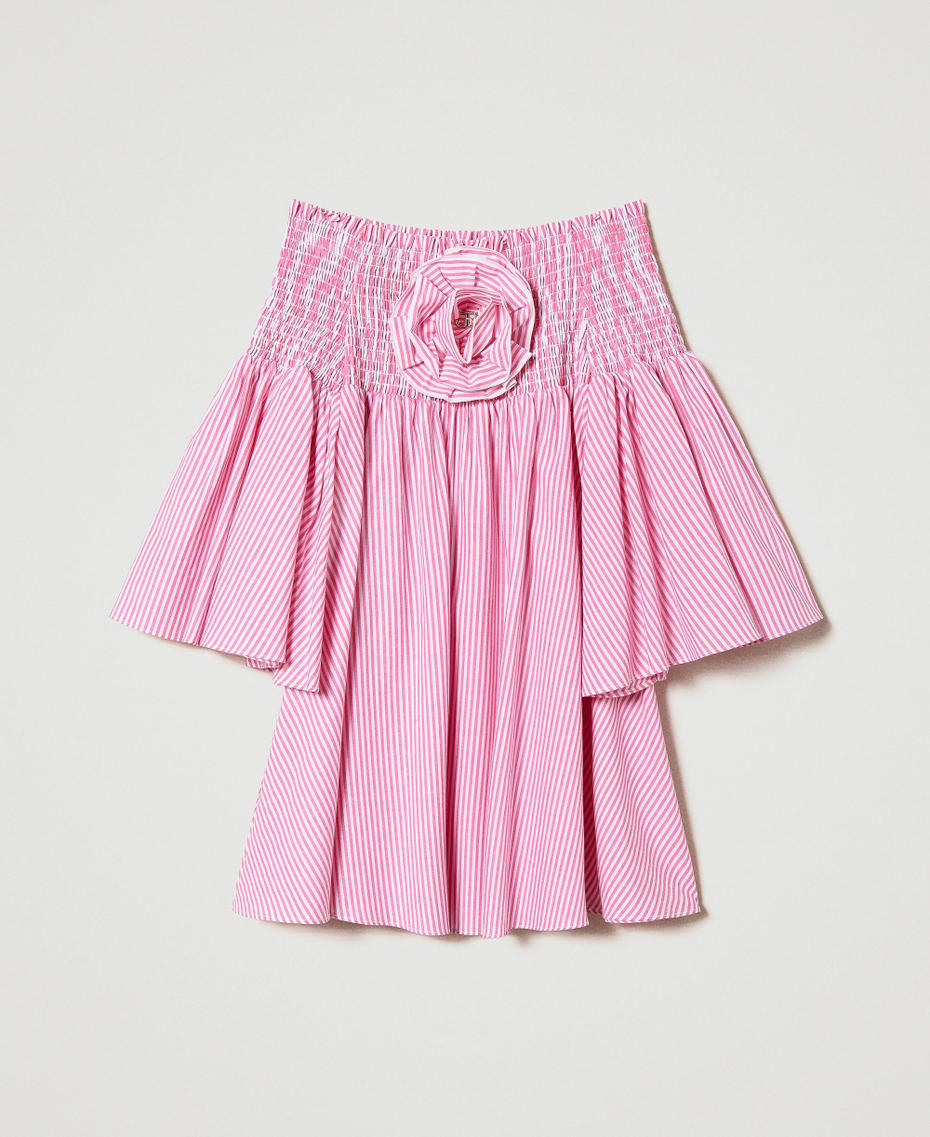 Short striped poplin dress