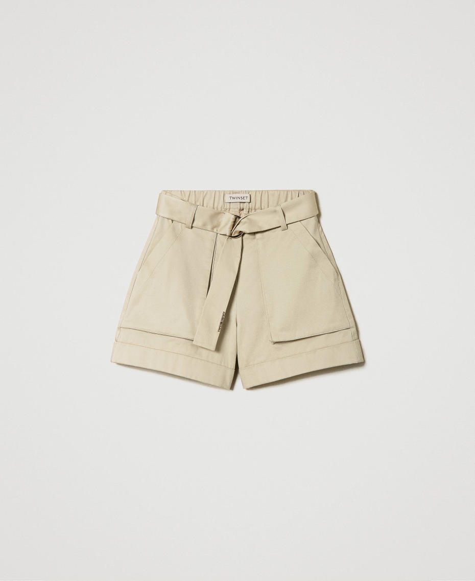 Shorts with maxi pockets “Oatmeal” Beige Girl 241GJ2221-0S