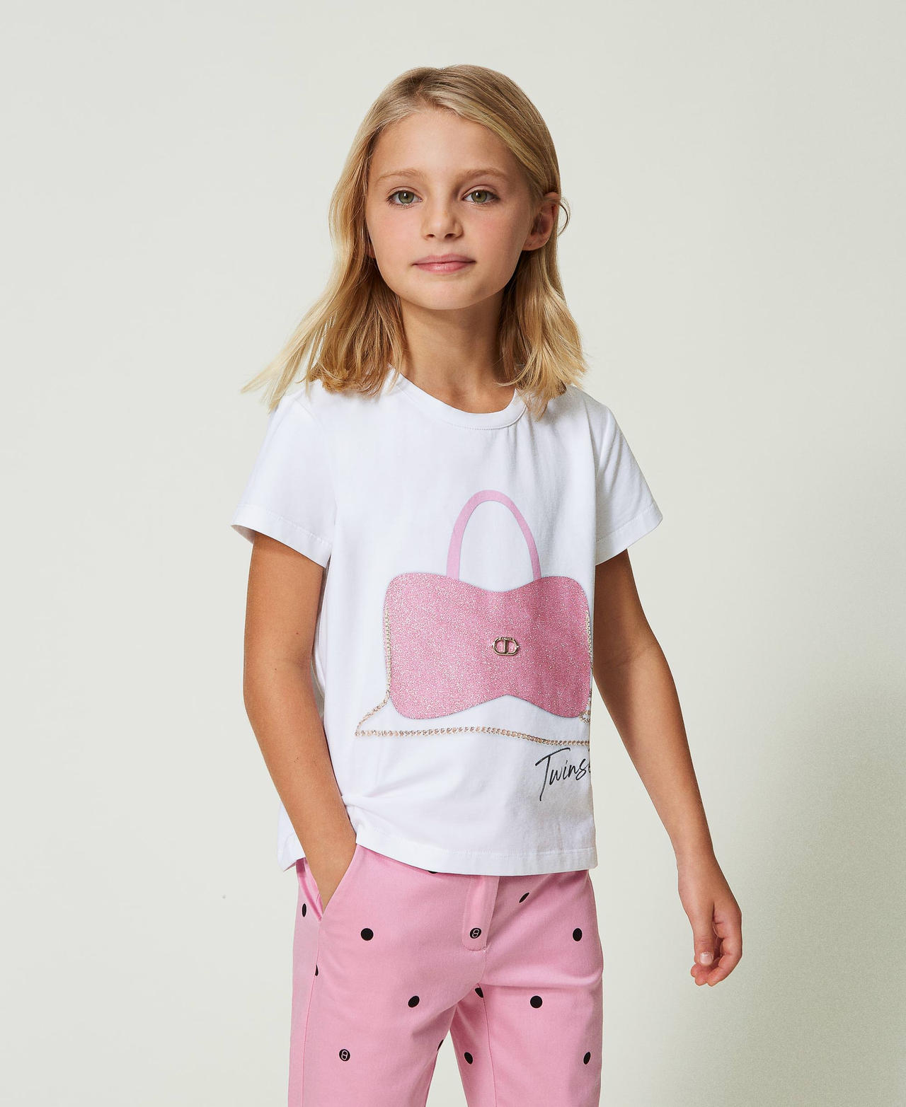 T-shirt with glitter print