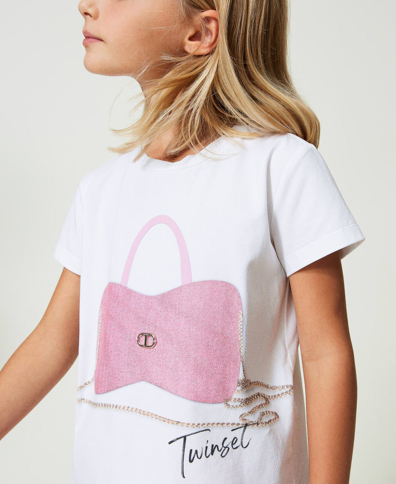 T-shirt with glitter print Bow Bag Print Girl 241GJ2241-04